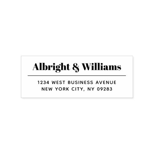 Simple Bold Professional Business Return Address Rubber Stamp
