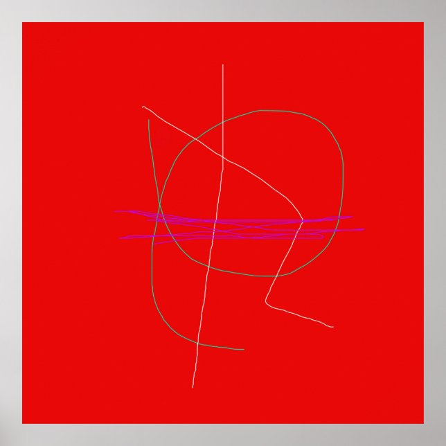 Simple Bold Red Background Poster (Front)