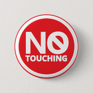 Simple Bold Red Typography No Touching Button
