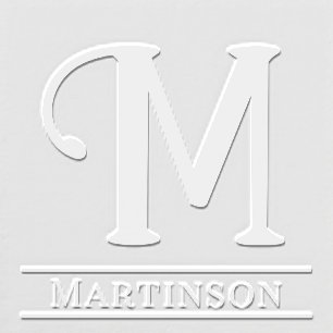 Simple Bold Single Initial Monogram Name #10 Embosser