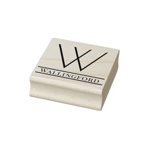 Simple Bold Single Initial Monogram Name 11 Rubber Stamp
