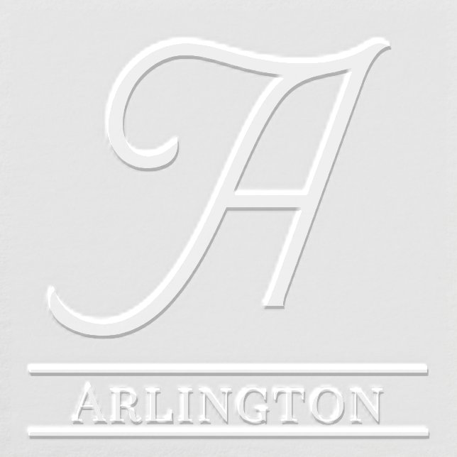 Simple Bold Single Initial Monogram Name #12 Embosser (Design)
