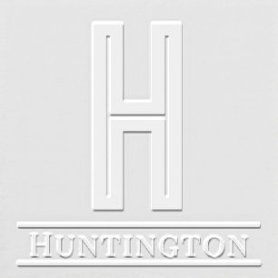 Simple Bold Single Initial Monogram Name #12 Embosser