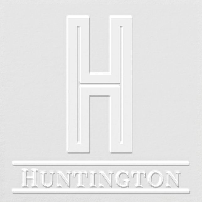 Simple Bold Single Initial Monogram Name #12 Embosser (Design)