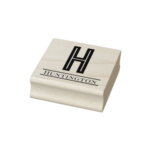 Simple Bold Single Initial Monogram Name 12 Rubber Stamp