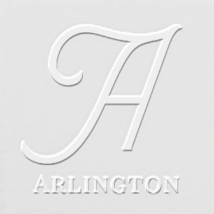 Simple Bold Single Initial Monogram Name #12NL Embosser