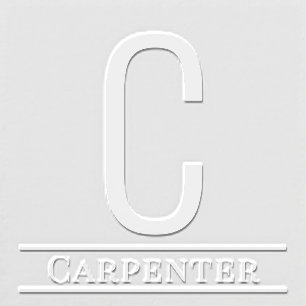 Simple Bold Single Initial Monogram Name #13 Embosser