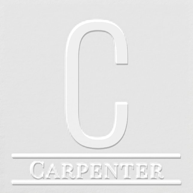 Simple Bold Single Initial Monogram Name #13 Embosser (Design)