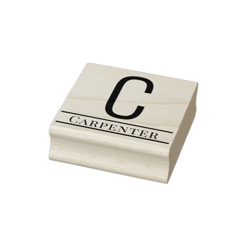 Simple Bold Single Initial Monogram Name 13 Rubber Stamp