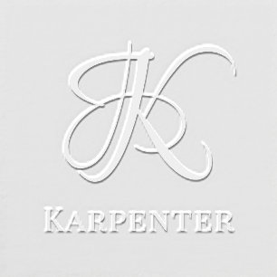 Simple Bold Single Initial Monogram Name #14NL Embosser