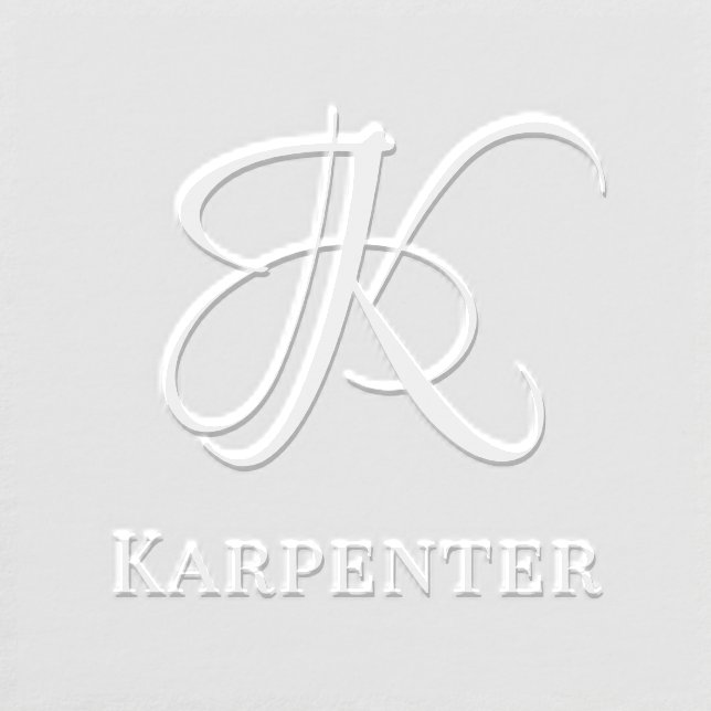 Simple Bold Single Initial Monogram Name #14NL Embosser (Design)