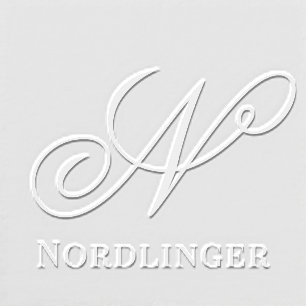 Simple Bold Single Initial Monogram Name #15NL Embosser