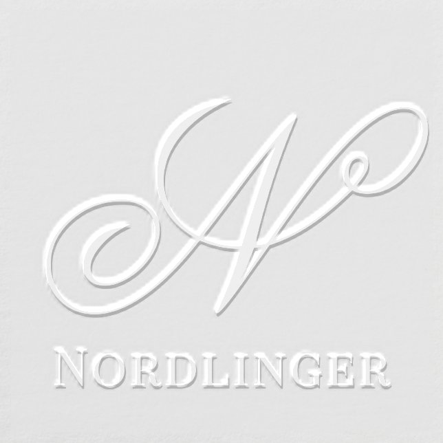 Simple Bold Single Initial Monogram Name #15NL Embosser (Design)