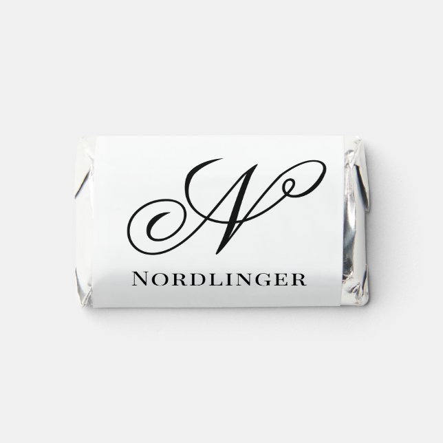 Simple Bold Single Initial Monogram Name #15NL Hershey's Miniatures (Front)