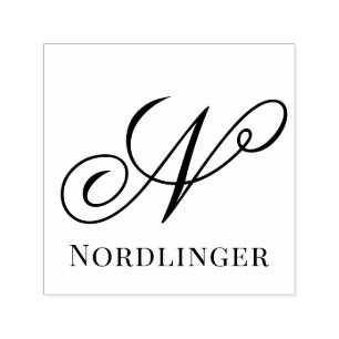 Simple Bold Single Initial Monogram Name #15NL Self-inking Stamp