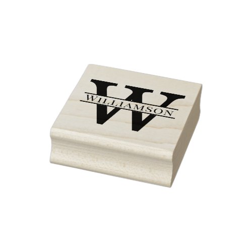 Simple Bold Single Initial Monogram Name 1 Rubber Stamp