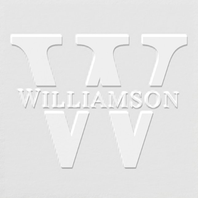 Simple Bold Single Initial Monogram Name #1NL Embosser (Design)
