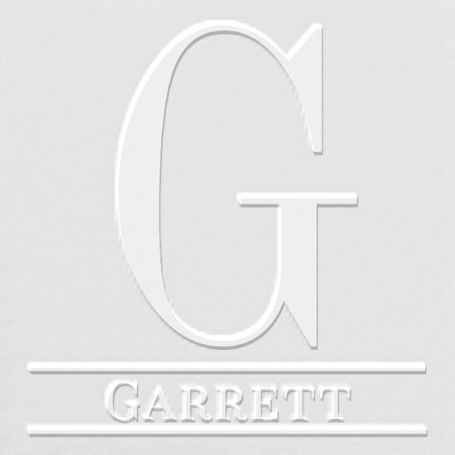 Simple Bold Single Initial Monogram Name #3 Embosser (Design)