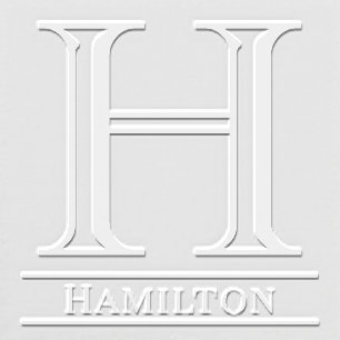Simple Bold Single Initial Monogram Name #4 Embosser