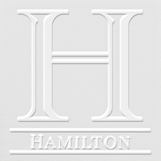 Simple Bold Single Initial Monogram Name #4 Embosser (Design)