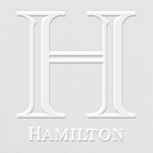 Simple Bold Single Initial Monogram Name #4NL Embosser (Design)