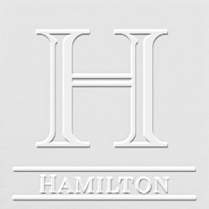 Simple Bold Single Initial Monogram Name #4S Embosser