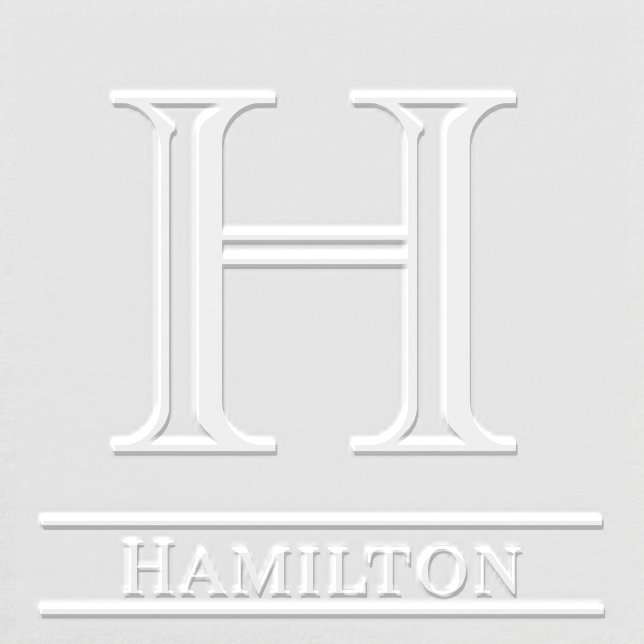 Simple Bold Single Initial Monogram Name #4S Embosser (Design)