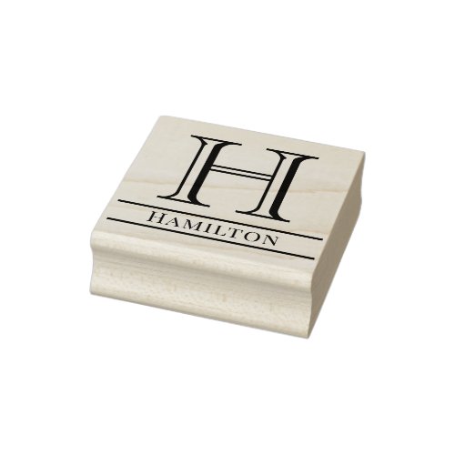 Simple Bold Single Initial Monogram Name 4S Rubber Stamp