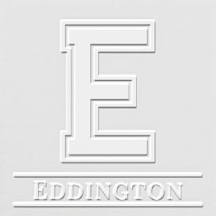 Simple Bold Single Initial Monogram Name #5 Embosser