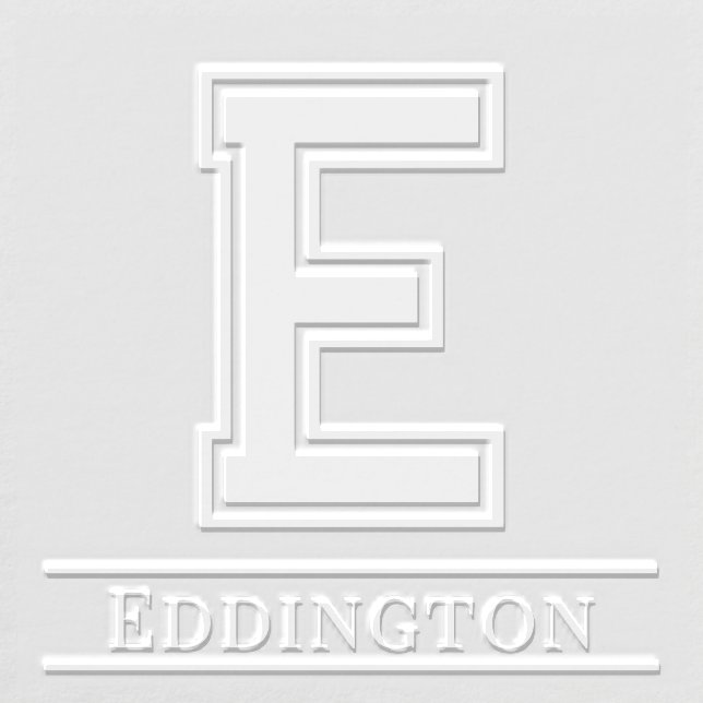 Simple Bold Single Initial Monogram Name #5 Embosser (Design)