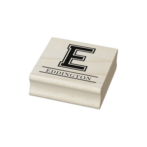 Simple Bold Single Initial Monogram Name 5 Rubber Stamp