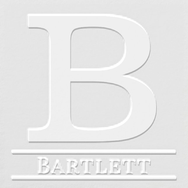 Simple Bold Single Initial Monogram Name #6 Embosser (Design)