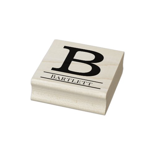 Simple Bold Single Initial Monogram Name 6 Rubber Stamp
