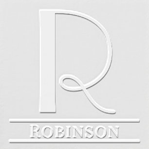 Simple Bold Single Initial Monogram Name #7 Embosser