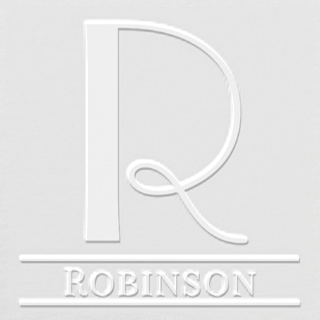 Simple Bold Single Initial Monogram Name #7 Embosser (Design)