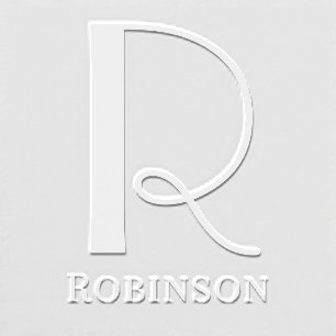 Simple Bold Single Initial Monogram Name #7NL Embosser