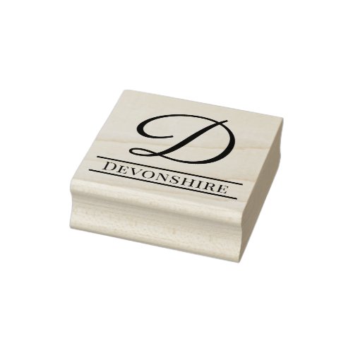 Simple Bold Single Initial Monogram Name 8 Rubber Stamp