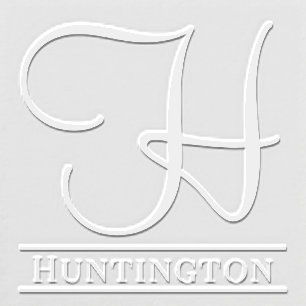 Simple Bold Single Initial Monogram Name #9 Embosser