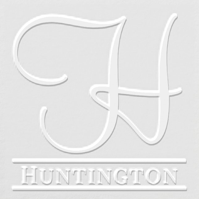Simple Bold Single Initial Monogram Name #9 Embosser (Design)