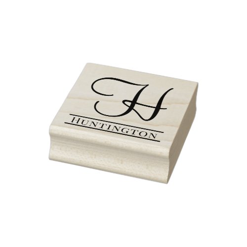 Simple Bold Single Initial Monogram Name 9 Rubber Stamp