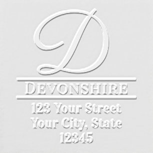 Simple Bold Single Initial Monogrm Name Address #8 Embosser
