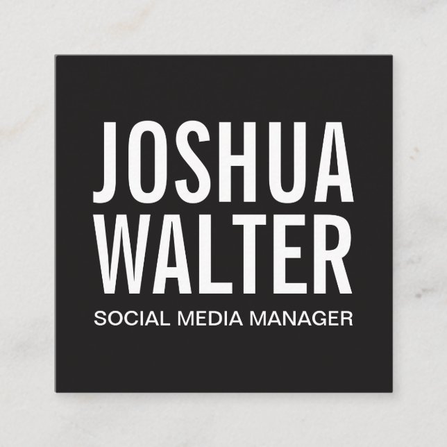 Simple Bold Square Business Card (Front)