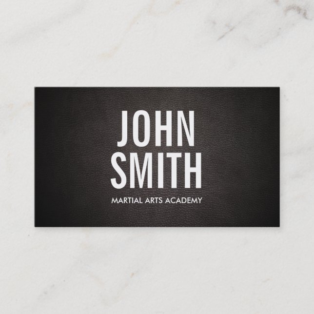 Simple Bold Text Martial Arts Business Card (Front)
