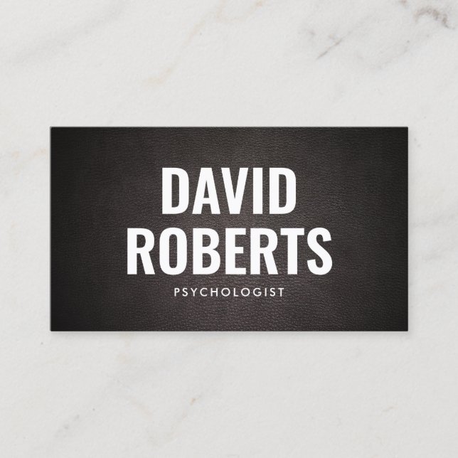 Simple Bold Text Psychologist Business Card (Front)