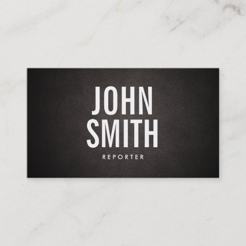 Simple Bold Text Reporter Business Card