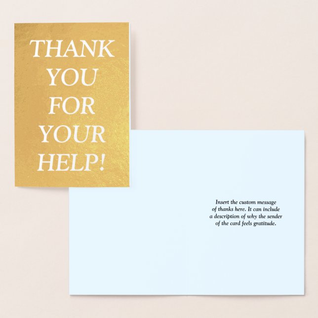 Simple, Bold "THANK YOU FOR YOUR HELP!" Card (Display)