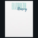 Simple Bold Type Aqua Blue Letterhead<br><div class="desc">Bold Typography with customizable colors and fonts.  A simple design featuring your name large and colorful</div>