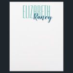 Simple Bold Type Aqua Blue Letterhead<br><div class="desc">Bold Typography with customizable colors and fonts.  A simple design featuring your name large and colorful</div>