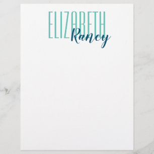 Simple Bold Type Aqua Blue Letterhead