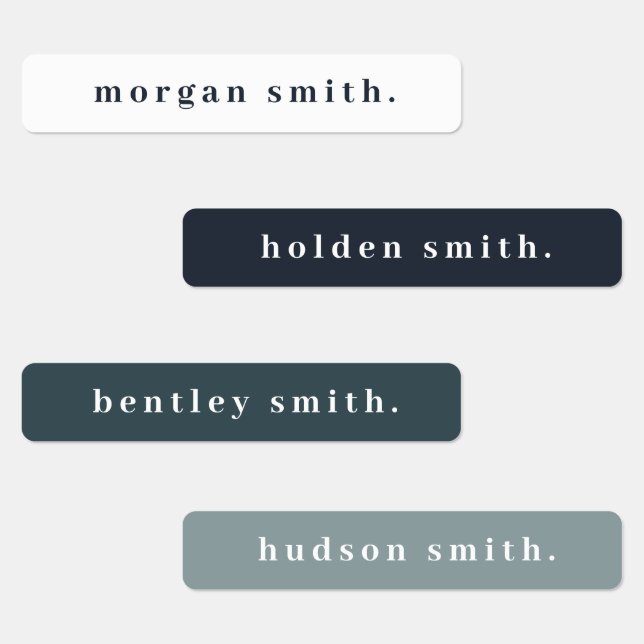 Simple Bold Type Boys Waterproof Name Labels (Group)